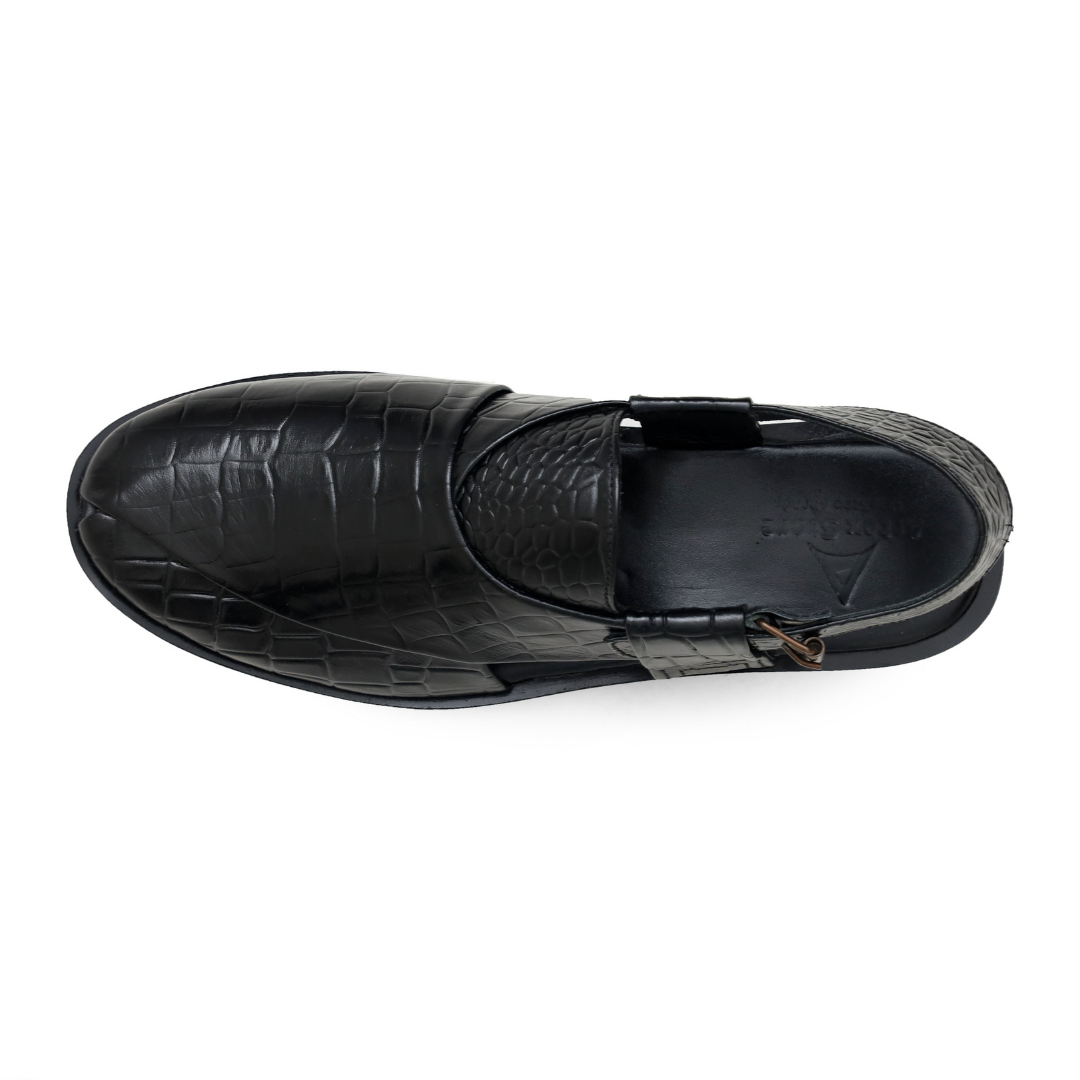 Black Kheri Chappal for Men | Premium Leather Peshawari – Artex