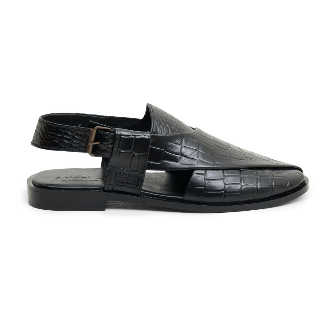 Black Kheri Chappal for Men | Premium Leather Peshawari – Artex