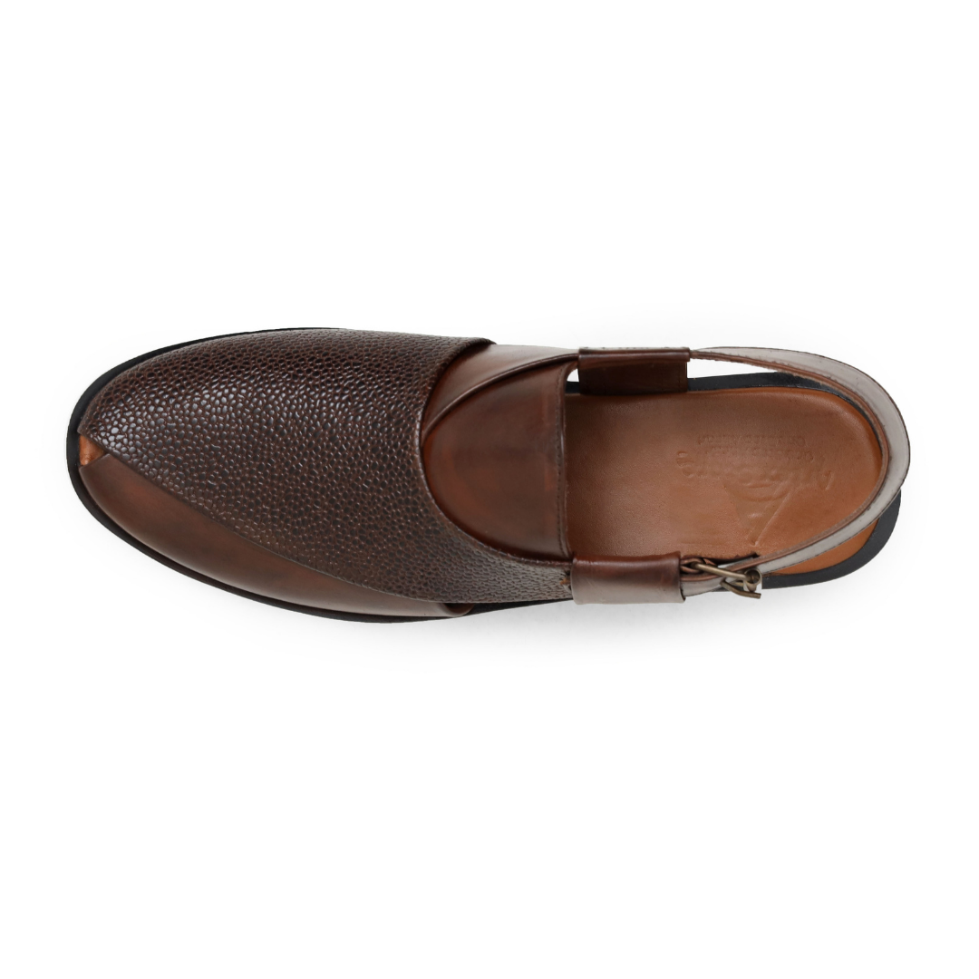 Dark Brown Leather Kheri Chappal | Stylish Traditional Wear – Artex