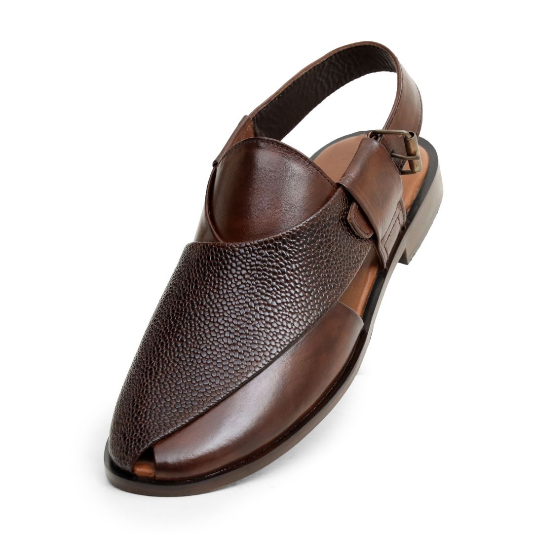 Dark Brown Leather Kheri Chappal | Stylish Traditional Wear – Artex