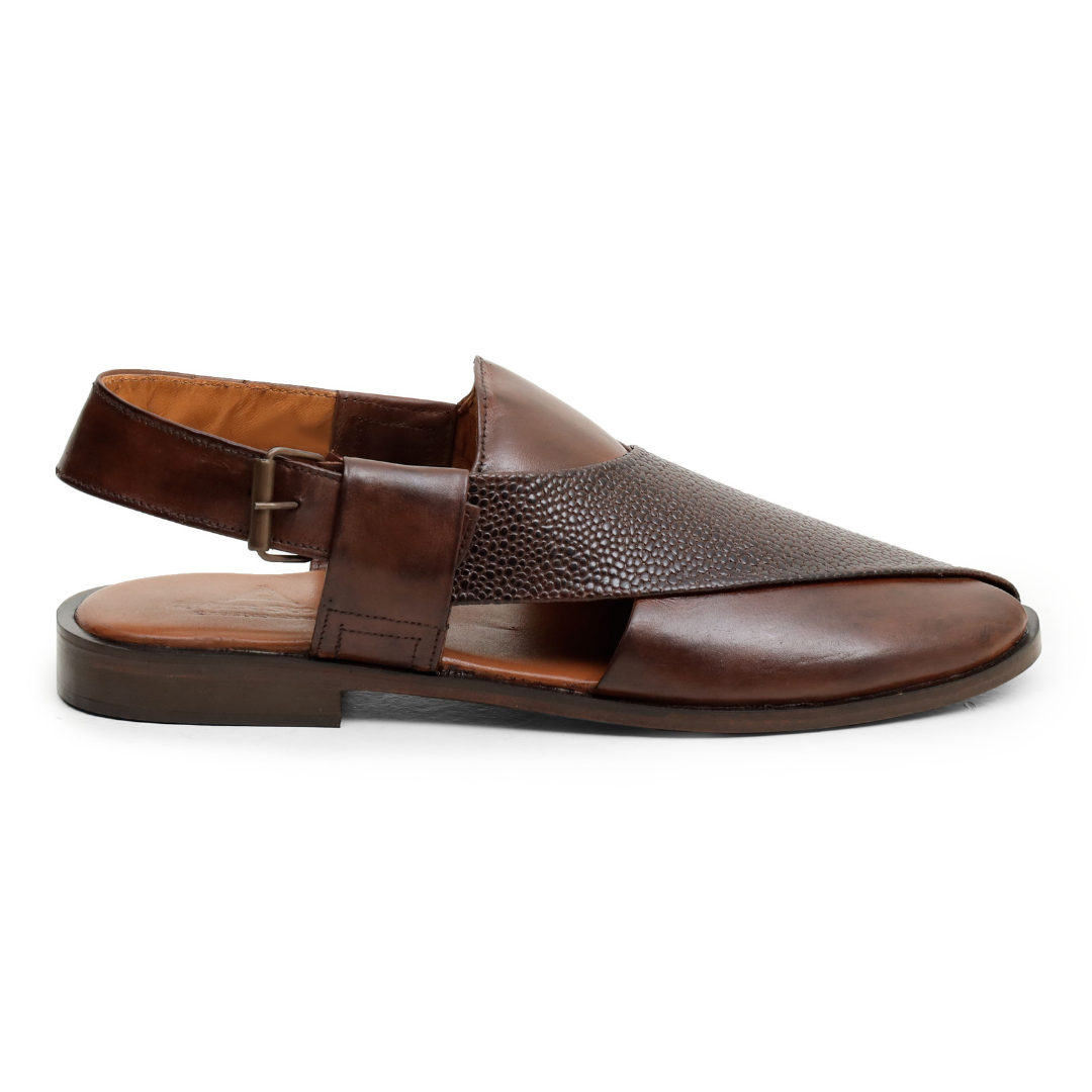 Dark Brown Leather Kheri Chappal | Stylish Traditional Wear – Artex