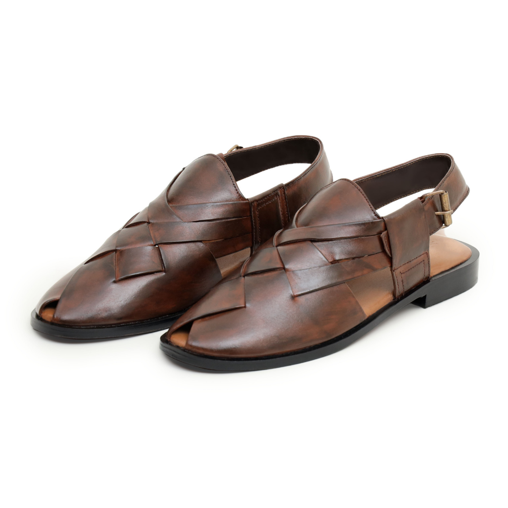 Brown Fancy Leather Kheri Chappal | Premium Men’s Footwear – Artex