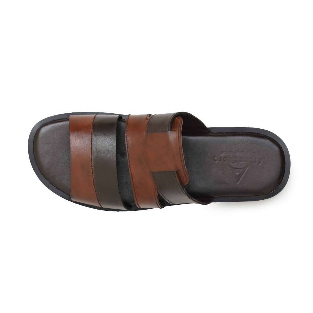 Brown & Black Leather Slippers for Men | Premium Comfort – Artex
