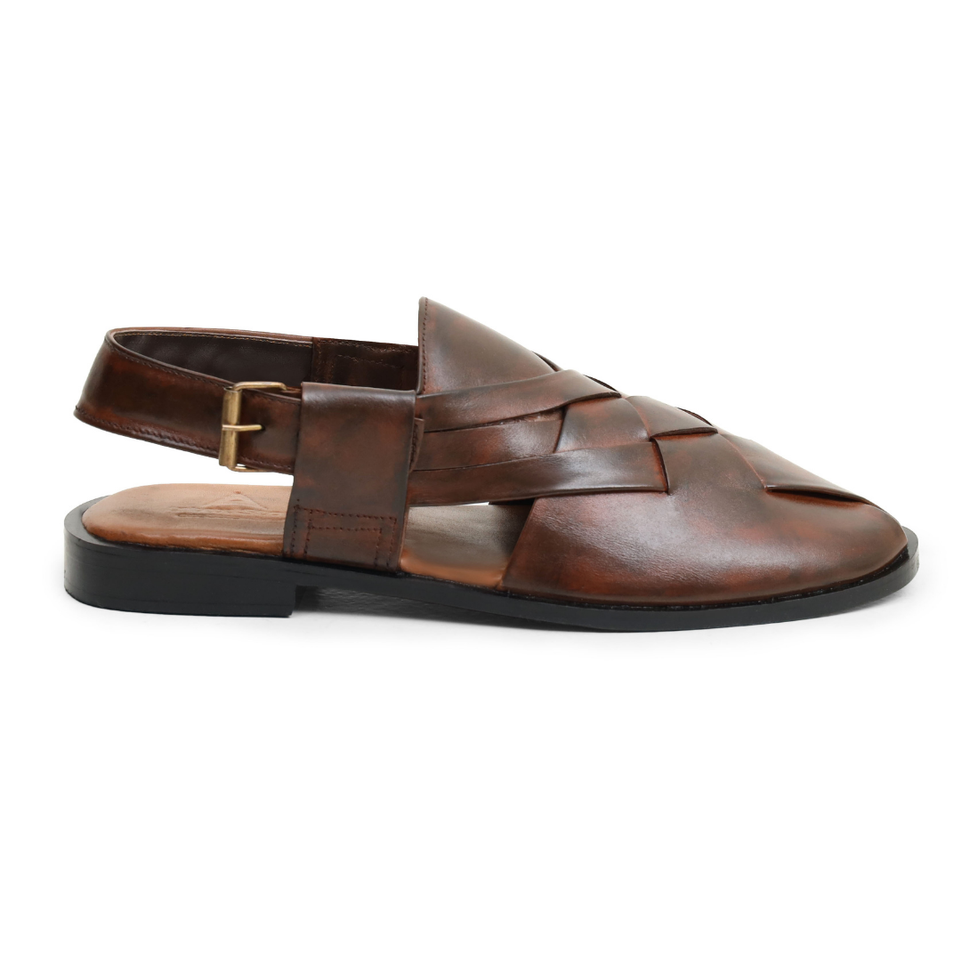 Brown Fancy Leather Kheri Chappal | Premium Men’s Footwear – Artex